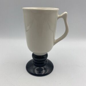 Vtg Hall China "Classic Black &‎ White" Irish Coffee/Latte Cup/Mug #1272